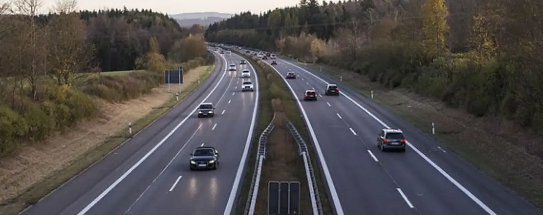 Autobahn und Verkehr.