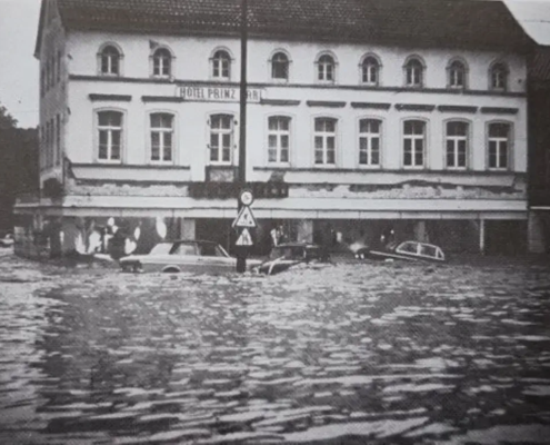 Eitorf unter Wasser, Rhein-Sieg-Kreis.