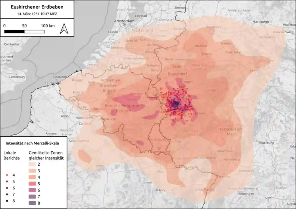 Erdbeben im Rheinland wenn ploetzlich Haeuser wackeln Karte