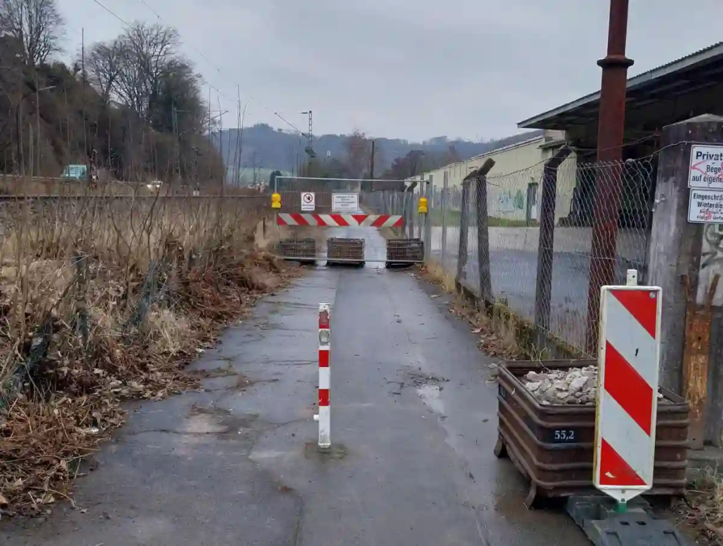 Der Spinnerweg wurde teilweise gesperrt Provisorium